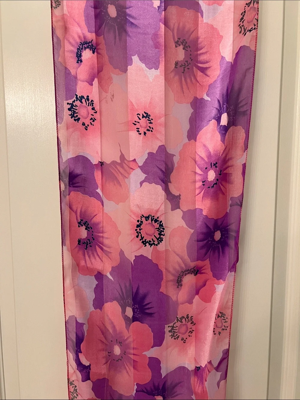 Pink & Purple Floral Oblong Scarf